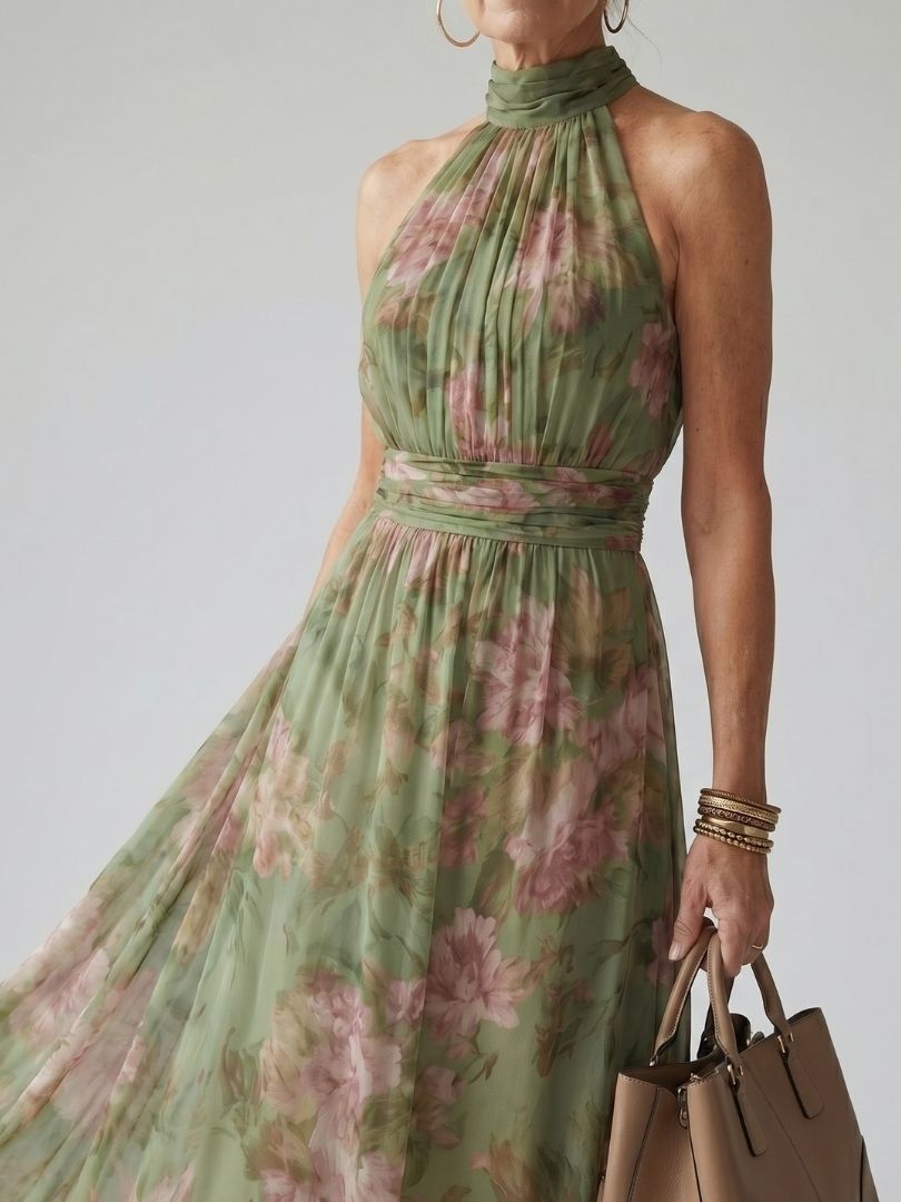 P|H - Gathered Halter Midi Dress Olivia