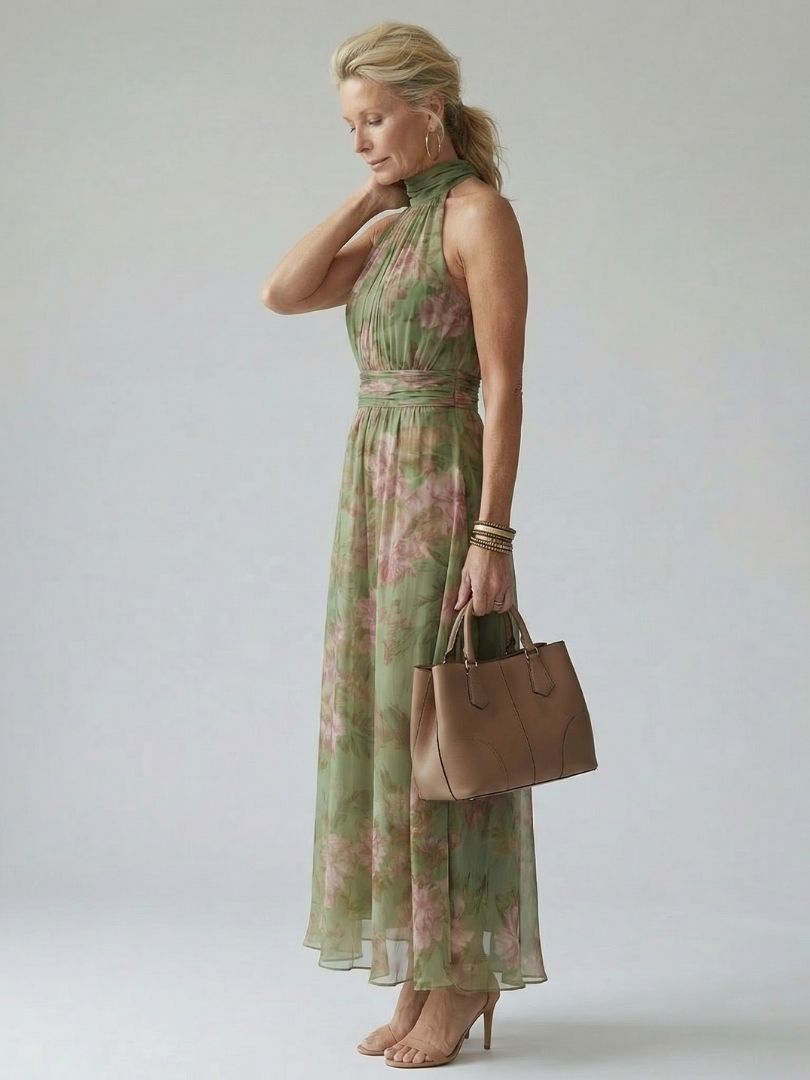 P|H - Gathered Halter Midi Dress Olivia