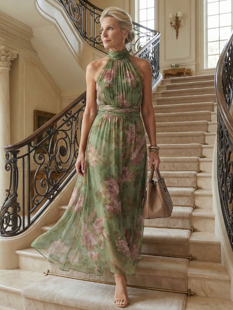 P|H - Gathered Halter Midi Dress Olivia