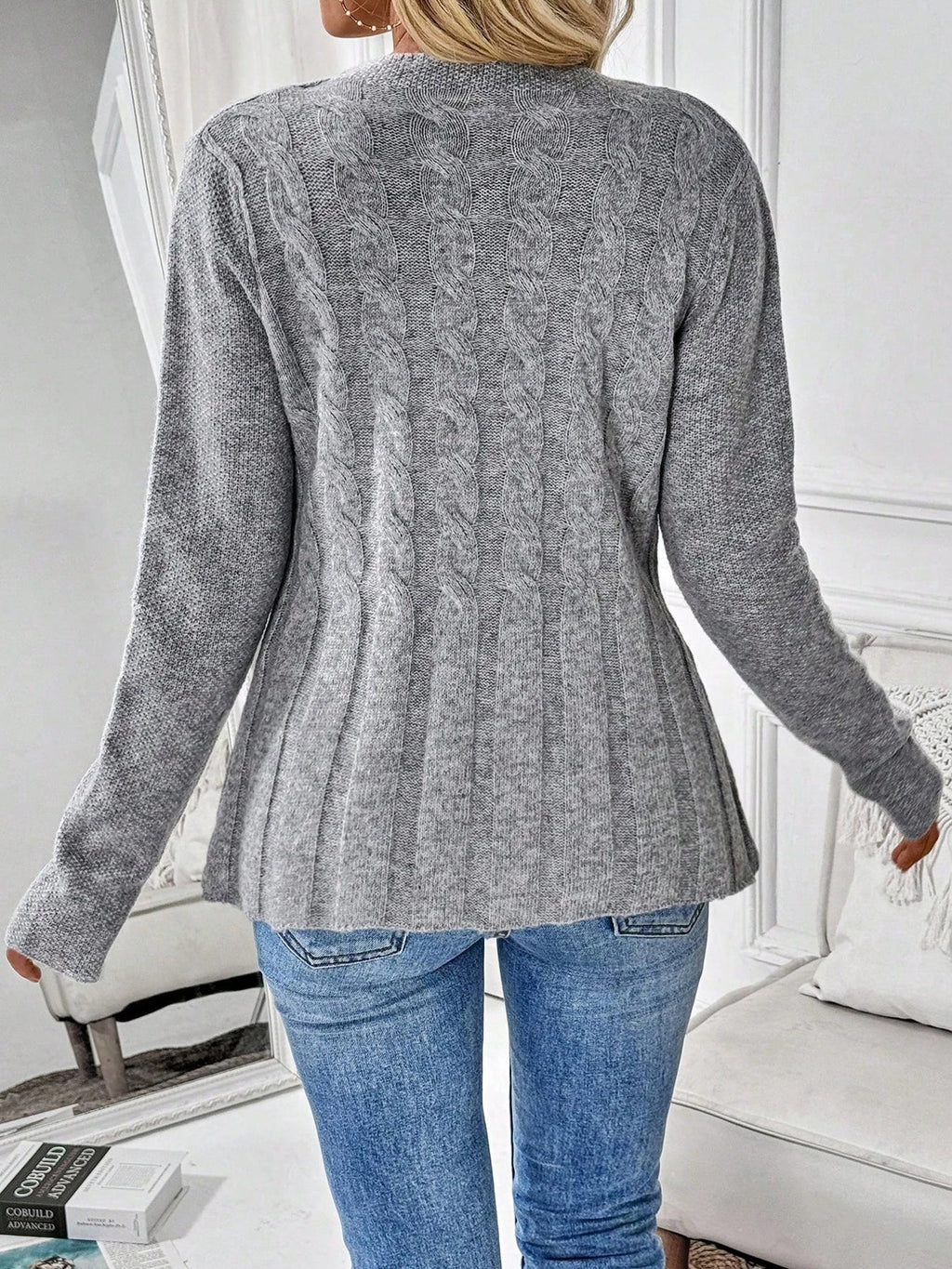 P|H - Cinched Waist Cable Cardigan Maureen