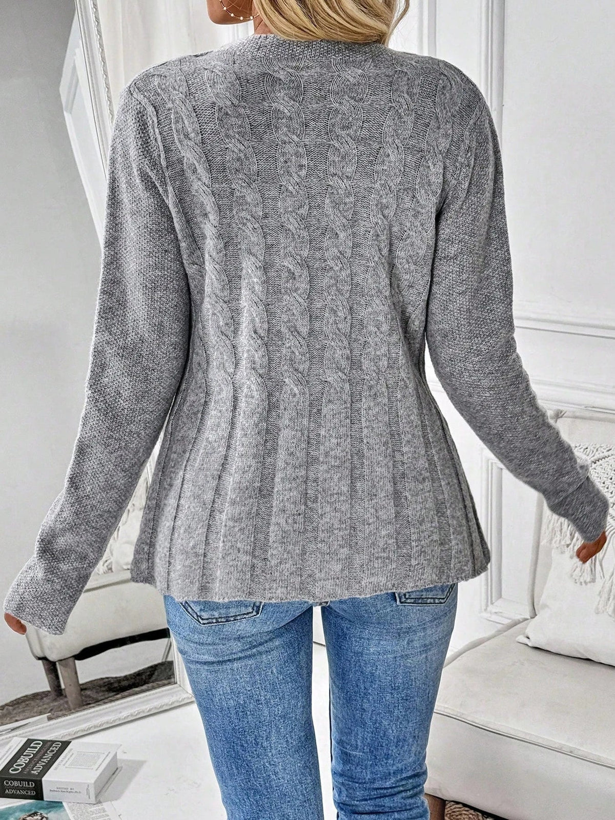 P|H - Cinched Waist Cable Cardigan Maureen