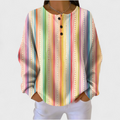 P|H - Rainbow Stripe Waffle Henley Margaret
