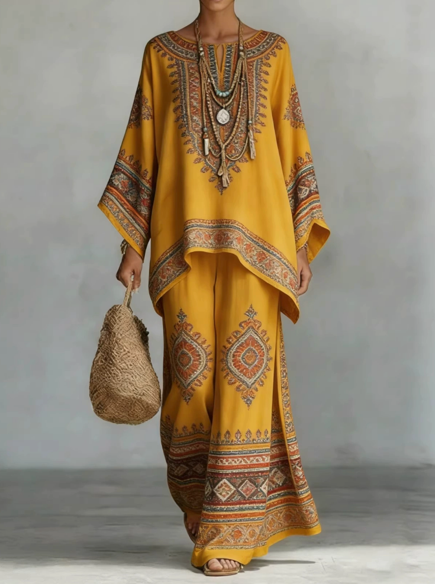 P|H - Elegant Patterned Two-Piece Set Céline