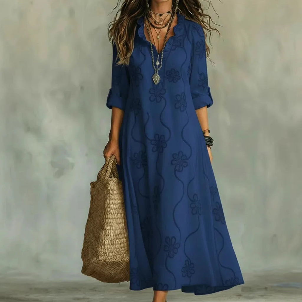 P|H - Embroidered Ruffle Maxi Dress Catherine