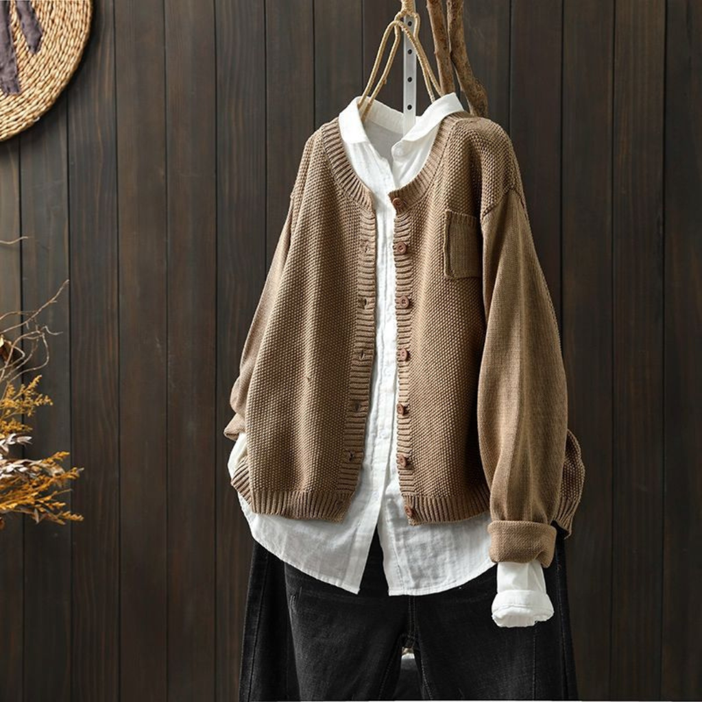 P|H - Soft Button-Front Knit Cardigan Evelyn