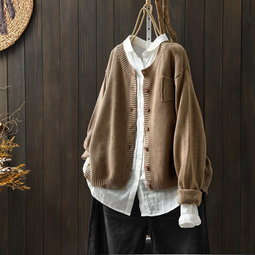 P|H - Soft Button-Front Knit Cardigan Evelyn