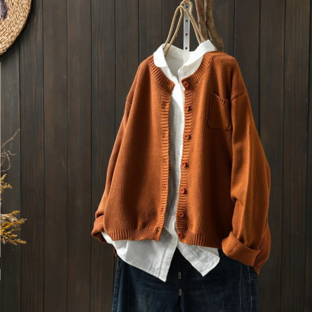 P|H - Soft Button-Front Knit Cardigan Evelyn