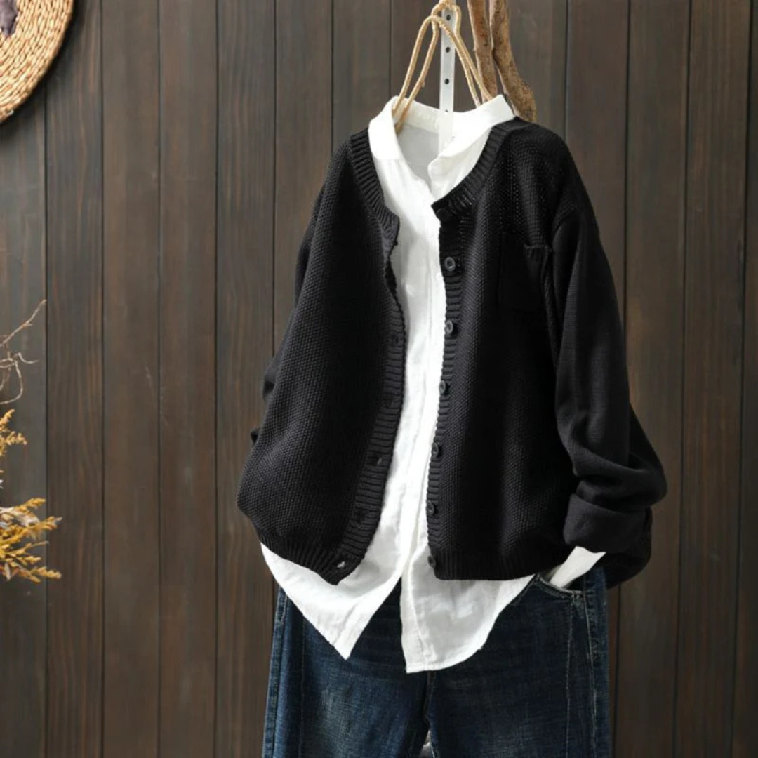 P|H - Soft Button-Front Knit Cardigan Evelyn