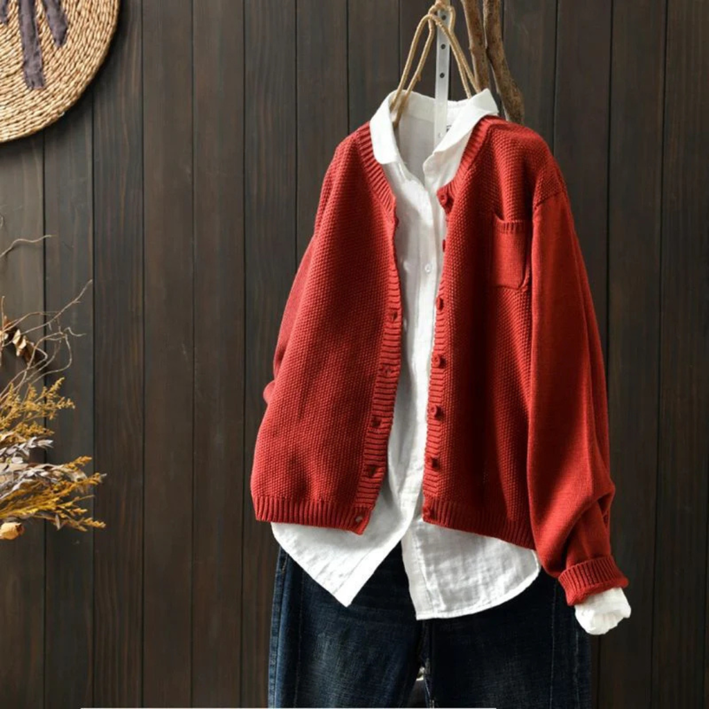 P|H - Soft Button-Front Knit Cardigan Evelyn