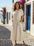 P|H - Round Neck Short Sleeve Maxi Dress Rosalie