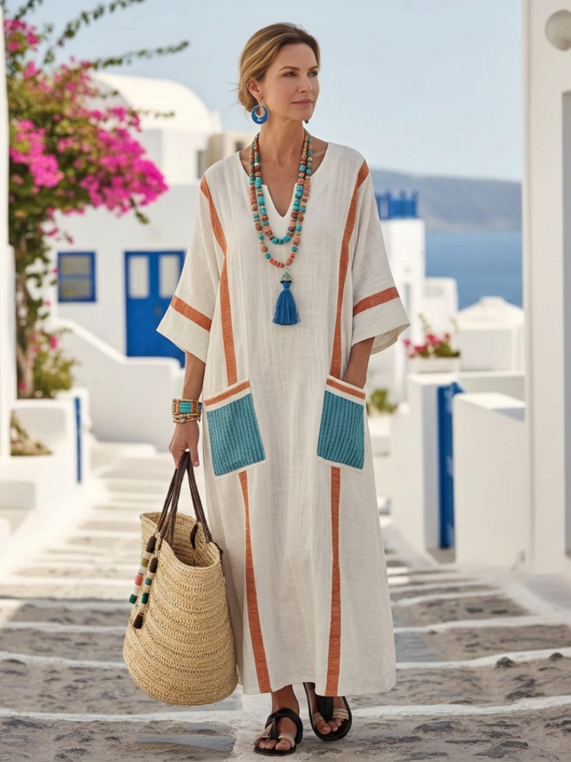 P|H - Three-Quarter Sleeve Maxi Dress Noemi