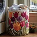 P|H - Tulip Garden Quilted Laundry Basket Helen