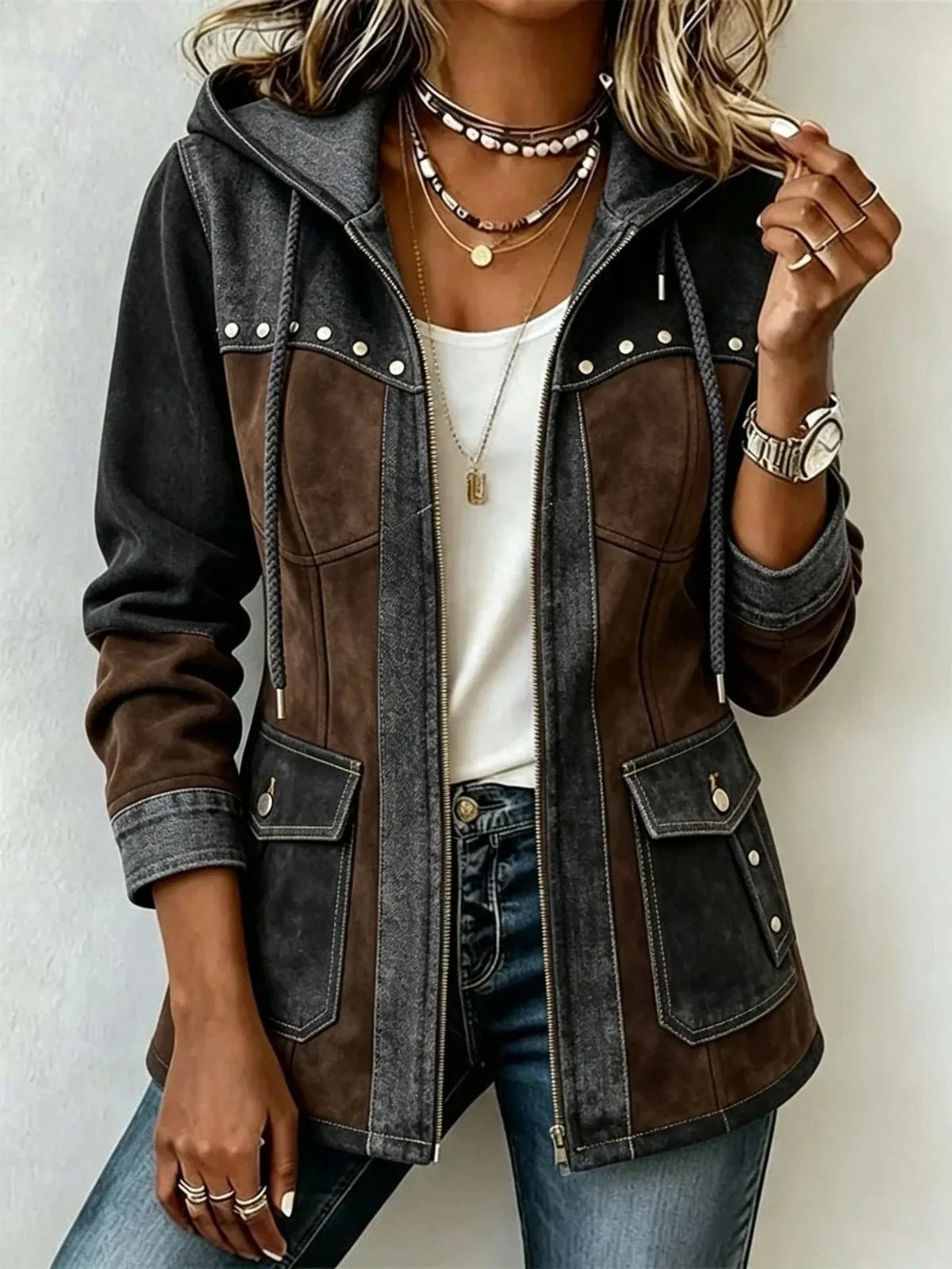 P|H - Hooded Colorblock Zip Jacket Eleanor