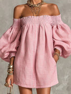P|H - Off Shoulder Puff Sleeve Dress Brenda