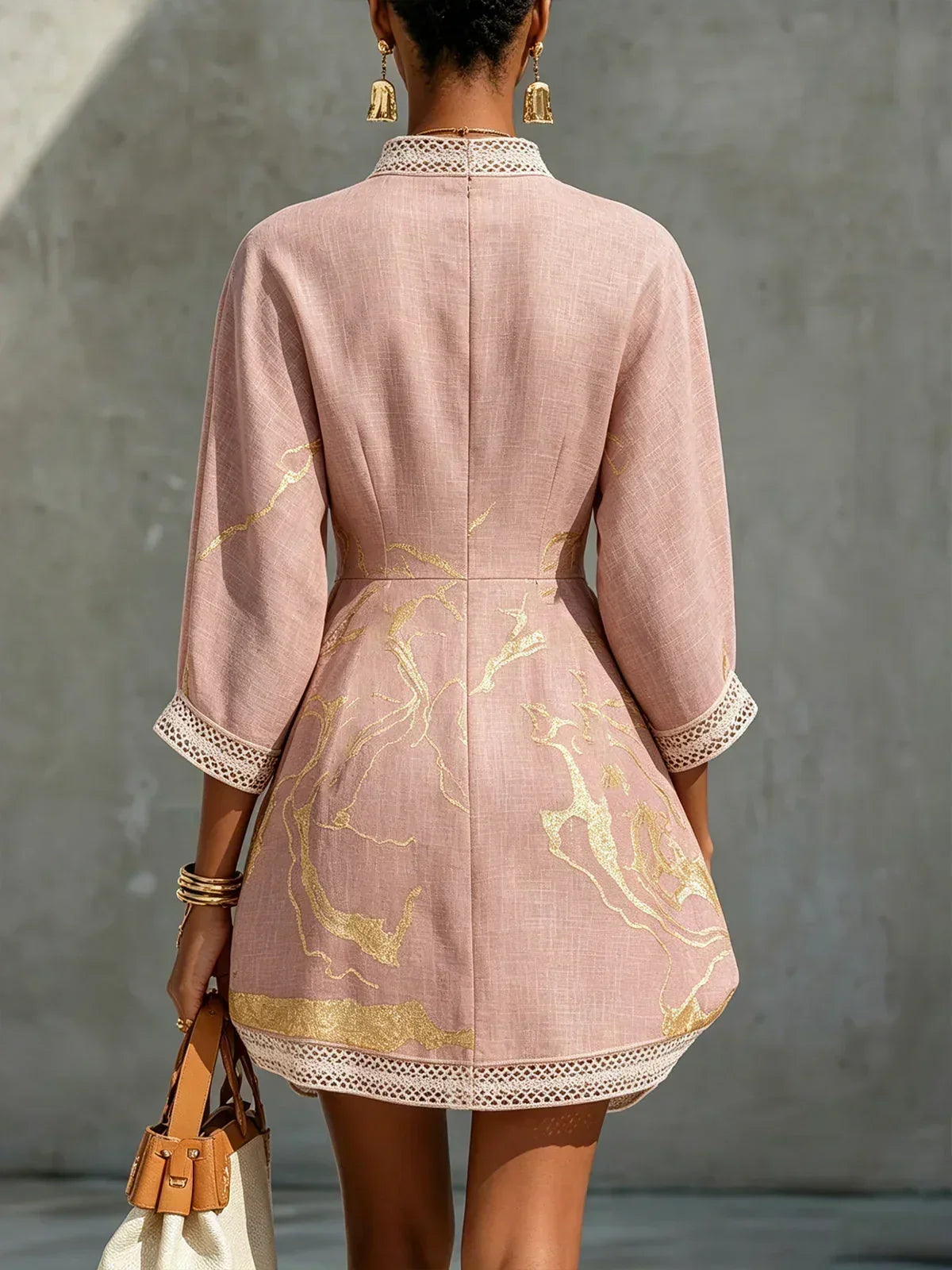 P|H - Embroidered V-Neck Tunic Dress Helen
