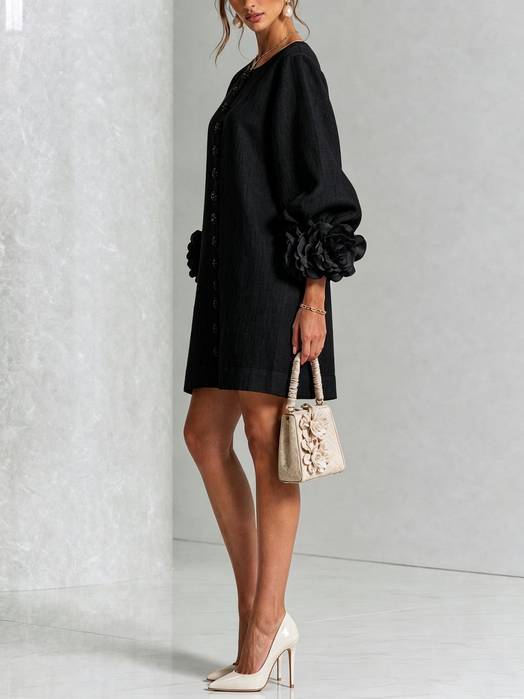 P|H - Rosette Cuff Shift Dress Cynthia