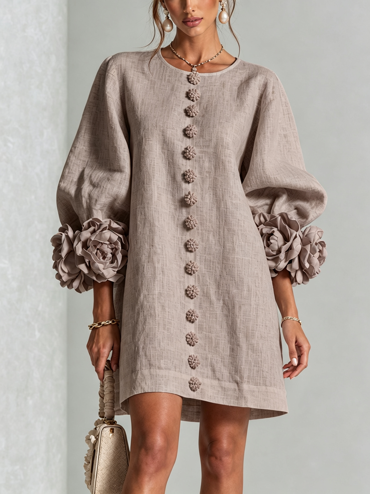 P|H - Rosette Cuff Shift Dress Cynthia