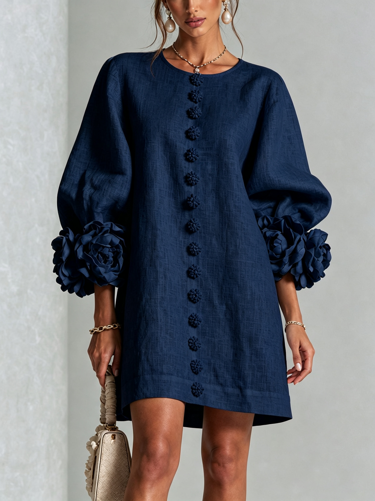 P|H - Rosette Cuff Shift Dress Cynthia