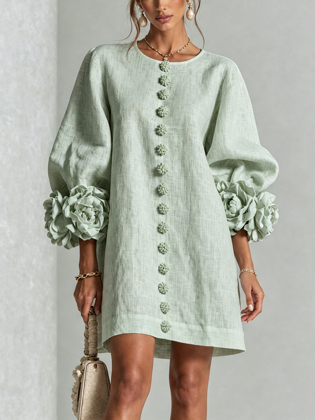 P|H - Rosette Cuff Shift Dress Cynthia