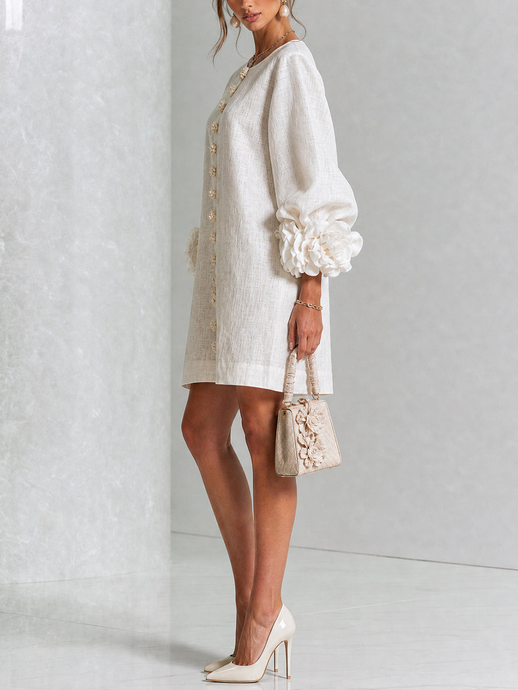 P|H - Rosette Cuff Shift Dress Cynthia
