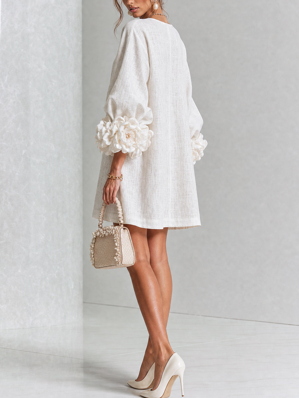 P|H - Rosette Cuff Shift Dress Cynthia