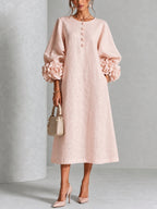 P|H - Relaxed Rosette Cuff Midi Dress Catherine