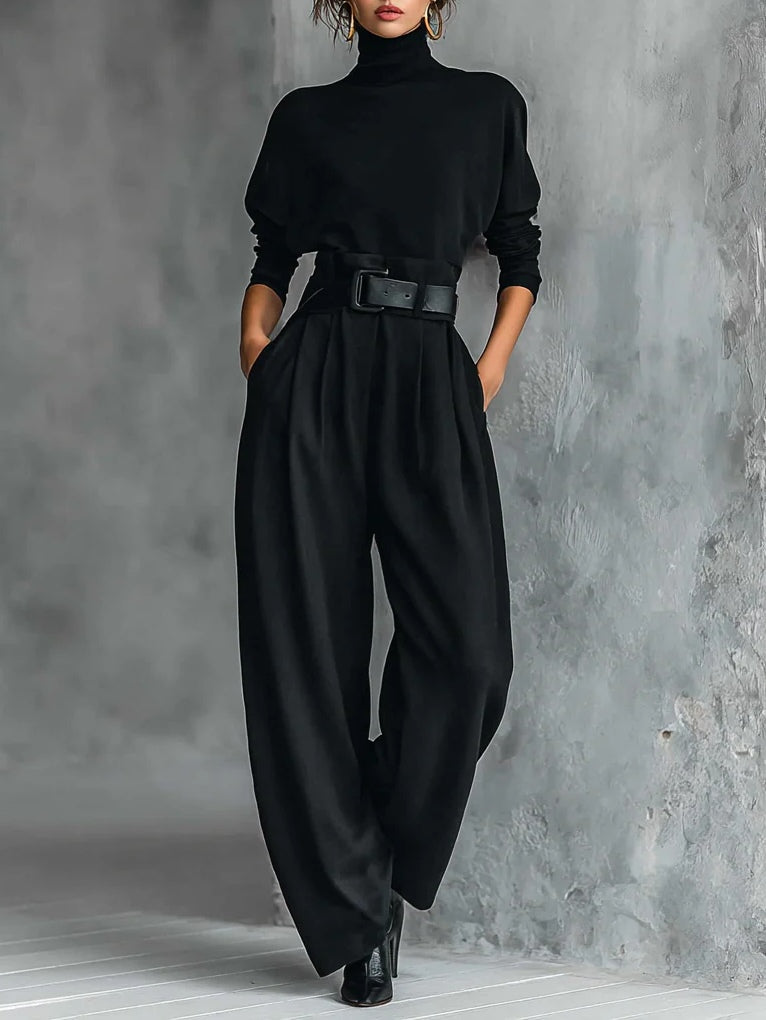 P|H - Turtleneck Straight-Leg Two-Piece Set Cyrielle