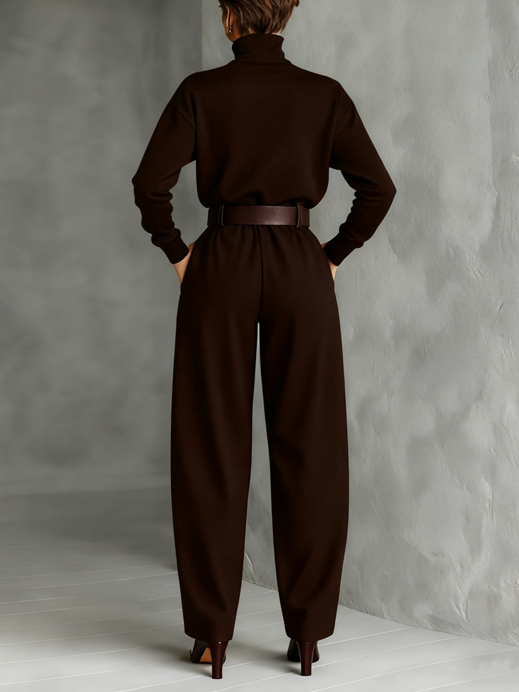 P|H - Turtleneck Straight-Leg Two-Piece Set Cyrielle