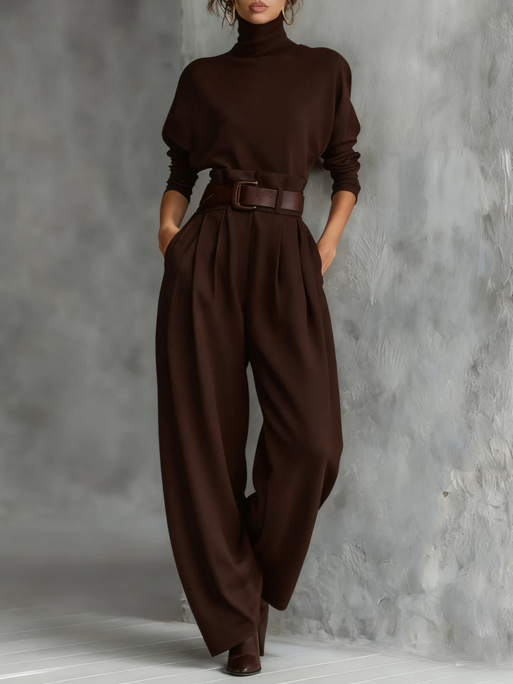 P|H - Turtleneck Straight-Leg Two-Piece Set Cyrielle