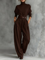 P|H - Turtleneck Straight-Leg Two-Piece Set Cyrielle