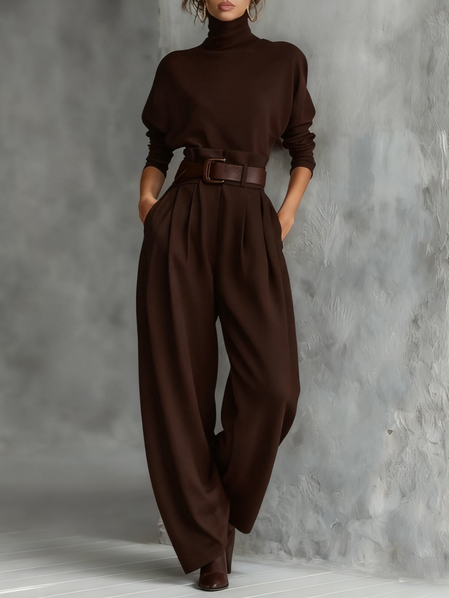 P|H - Turtleneck Straight-Leg Two-Piece Set Cyrielle