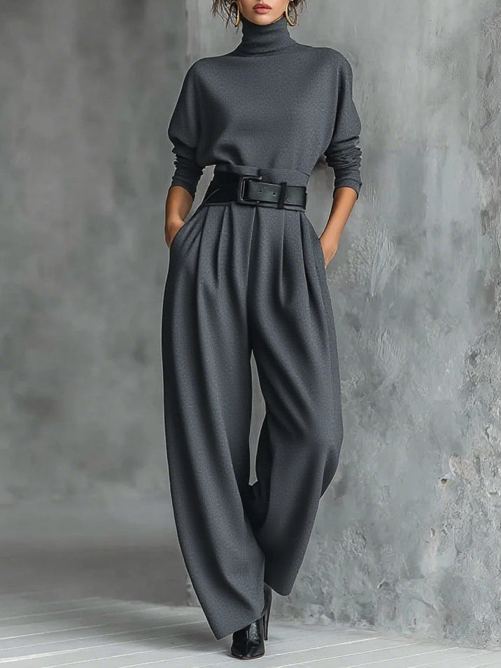 P|H - Turtleneck Straight-Leg Two-Piece Set Cyrielle