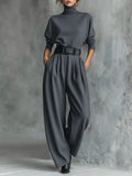 P|H - Turtleneck Straight-Leg Two-Piece Set Cyrielle