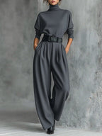 P|H - Turtleneck Straight-Leg Two-Piece Set Cyrielle