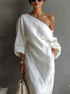 P|H - One-Shoulder Draped Maxi Dress Marilyn