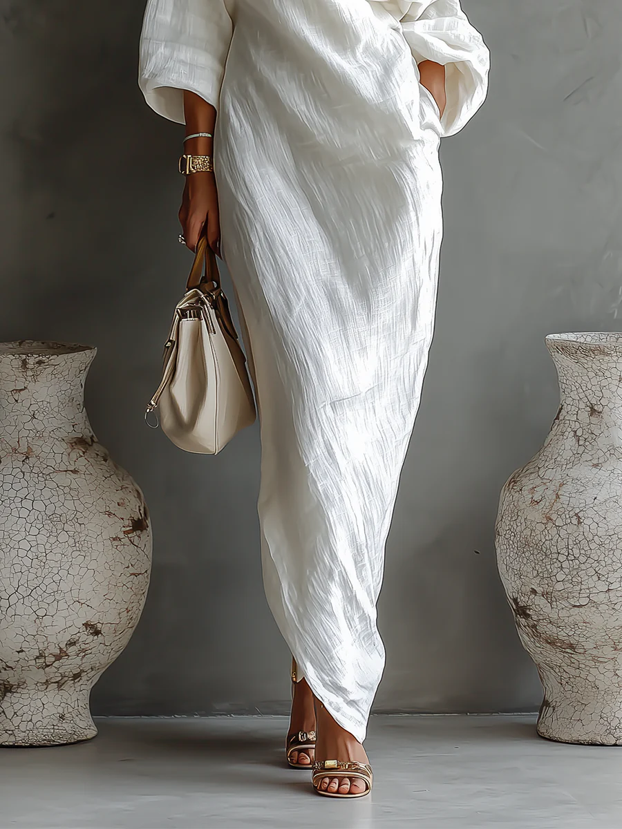 P|H - One-Shoulder Draped Maxi Dress Marilyn