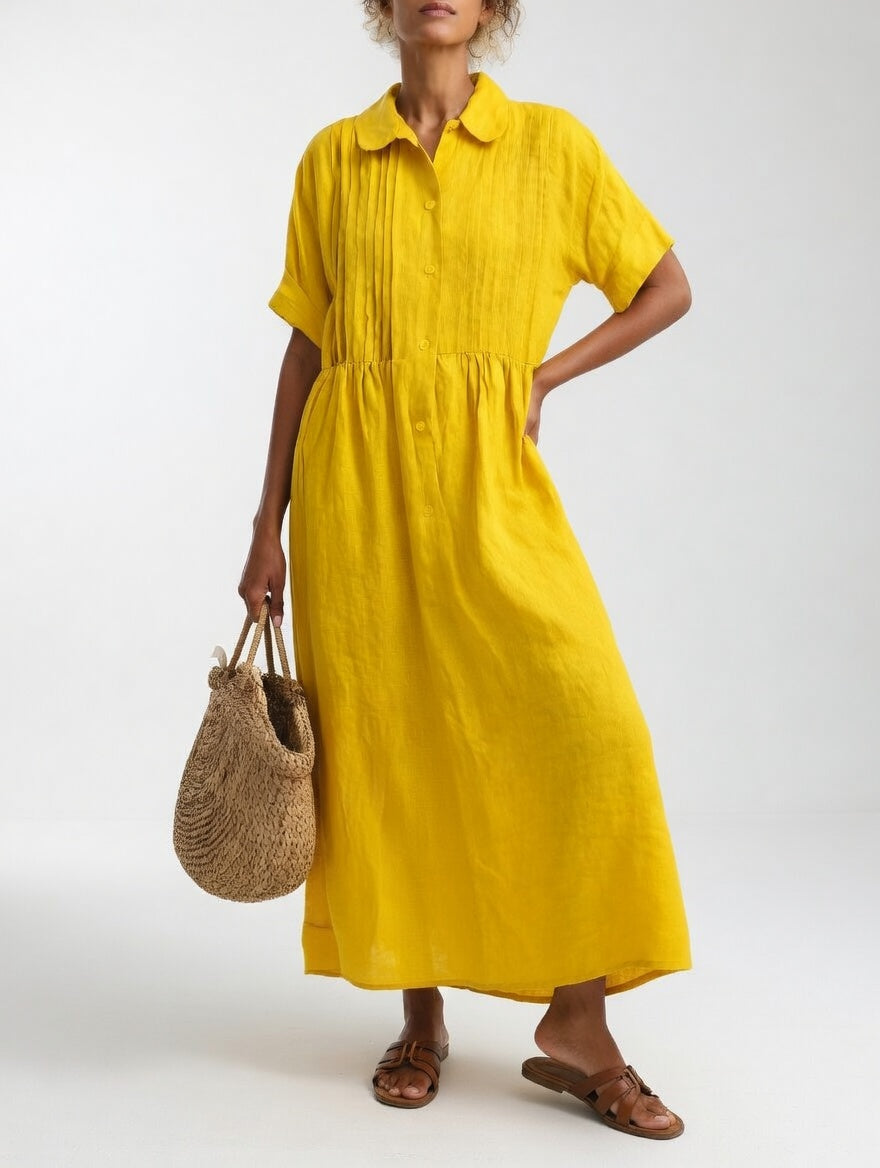 P|H - Flowing Button-Front Shirt Dress Linda