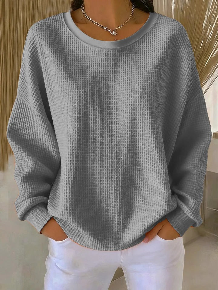 P|H - Waffle Knit Round Neck Pullover Evelyn