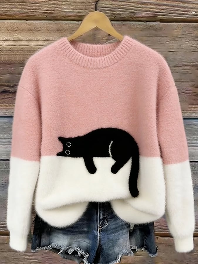P|H - Cozy Cat Print Sweater Patricia