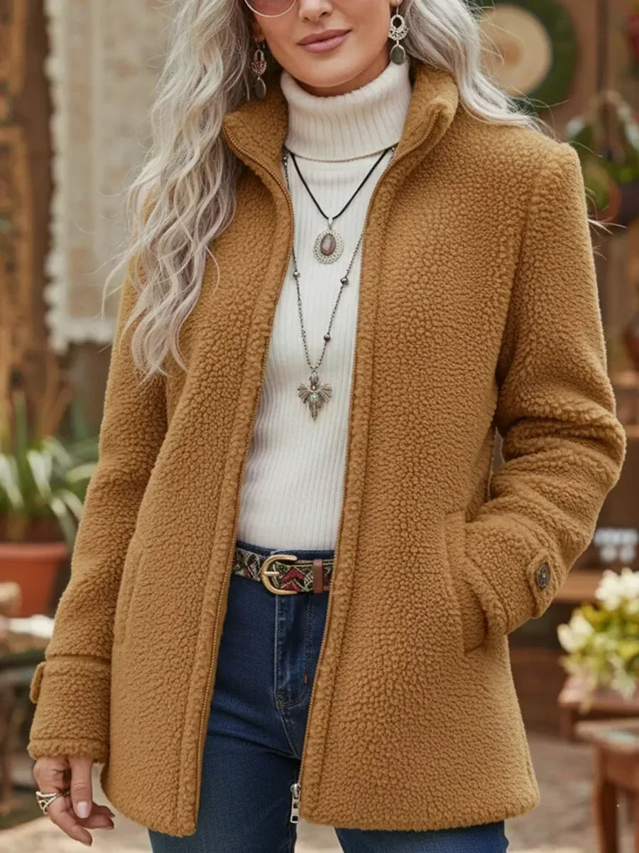 P|H - Cozy Sherpa Stand Collar Jacket Pamela