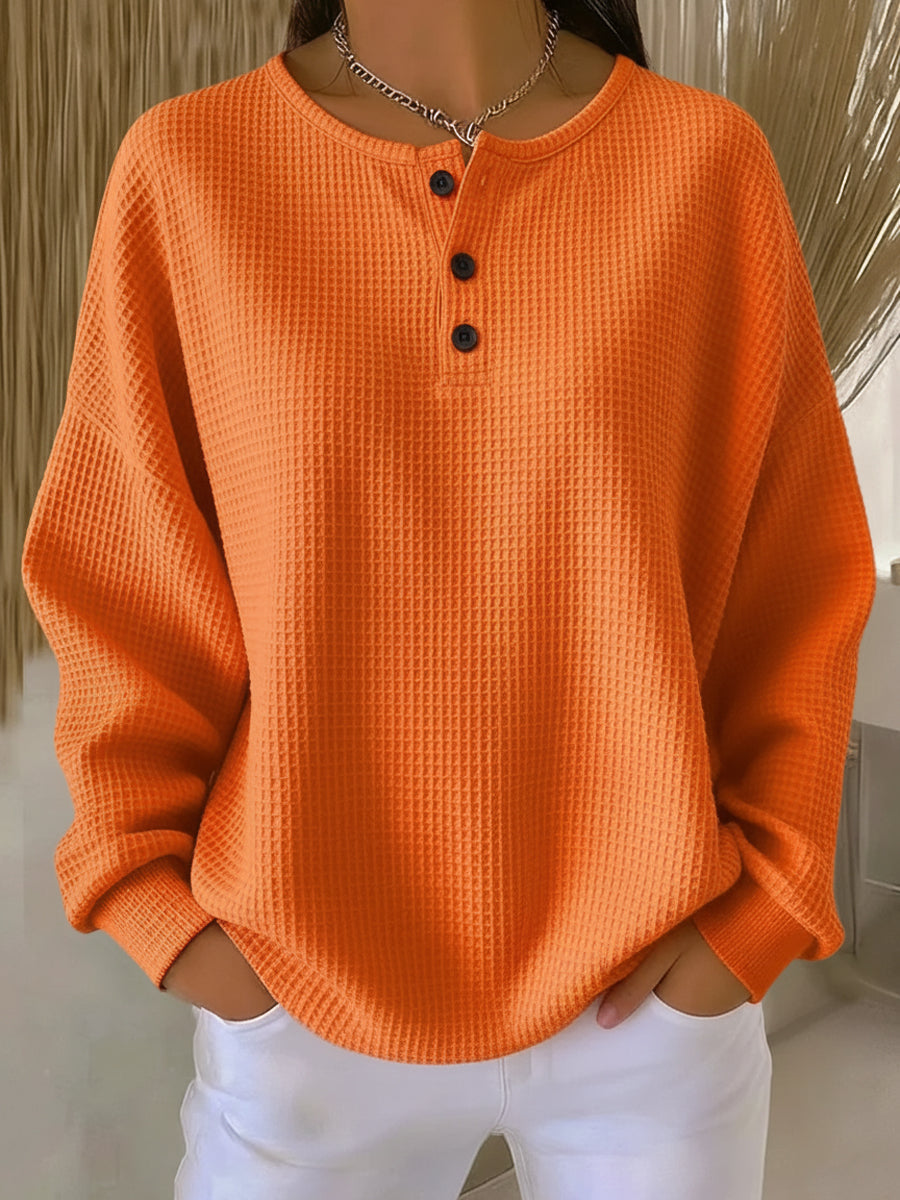 P|H - Cozy Waffle Henley Sweatshirt Patricia