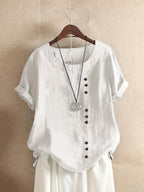 P|H - Breezy Button-Front Blouse Bianca