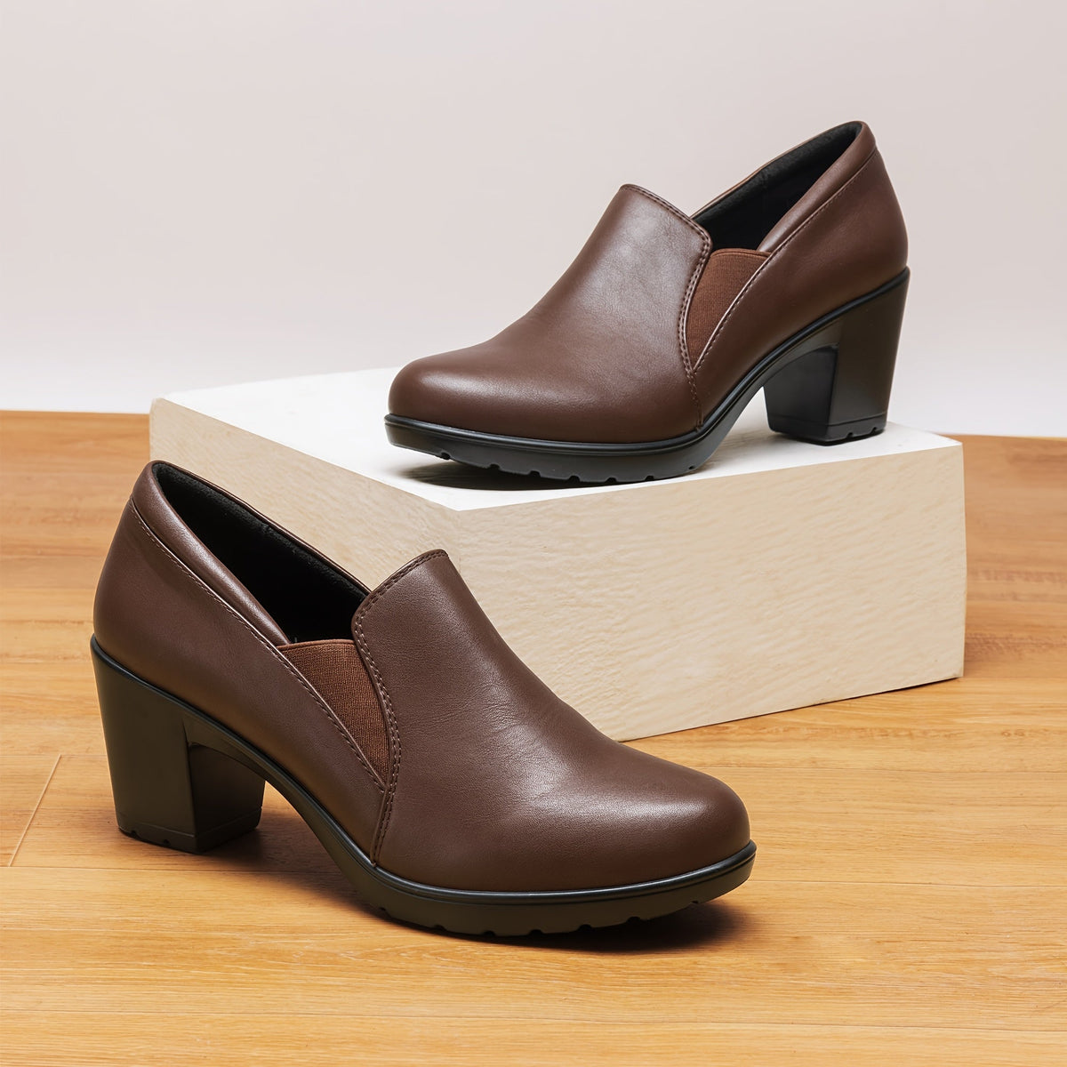 P|H - Block Heel Comfort Loafers Judith