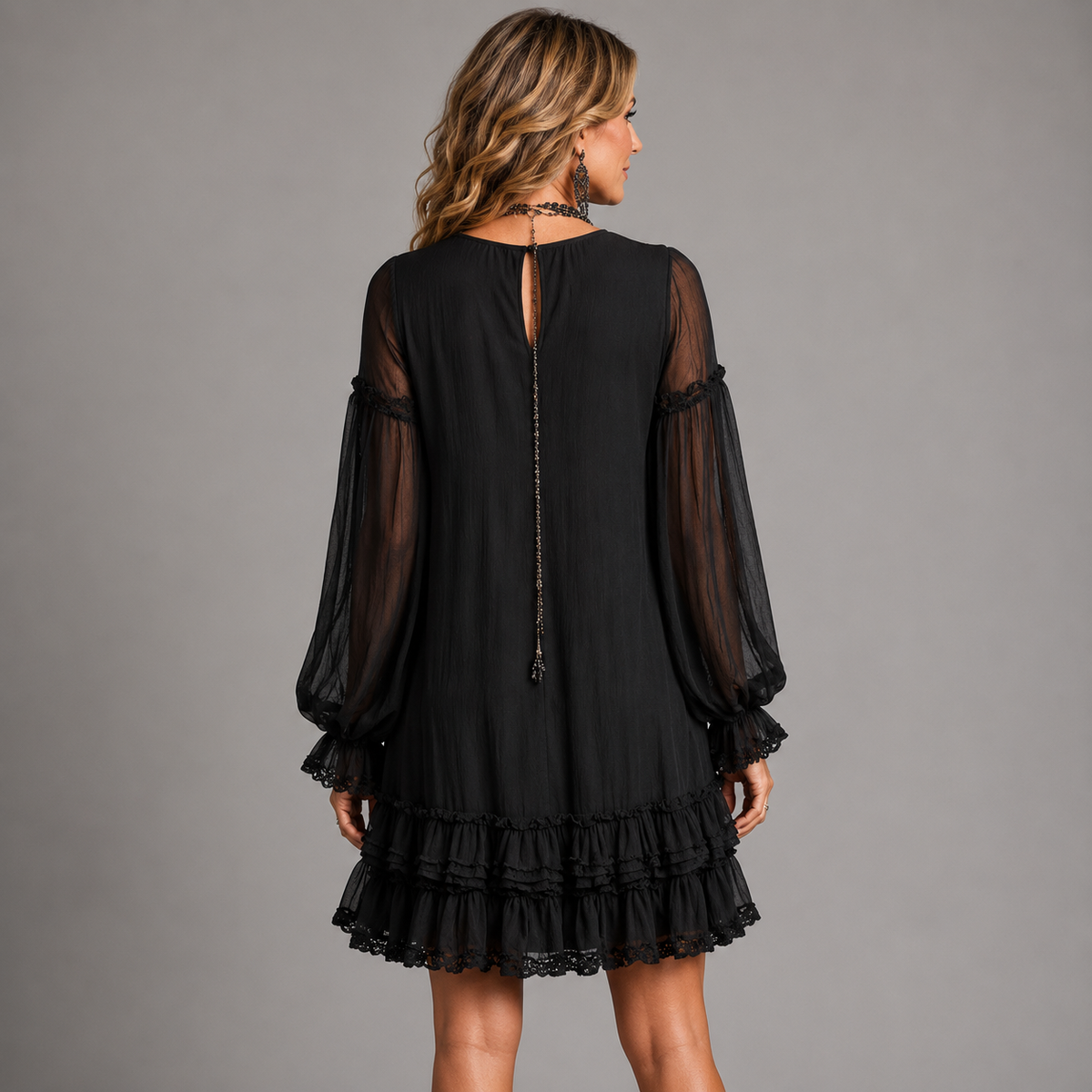 P|H - Ruffled Chiffon Mini Dress Grace