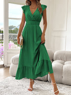 P|H - Flowing V-Neck Maxi Dress Rose