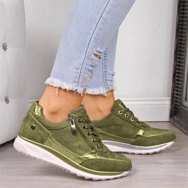 P|H - Cushioned Zip-Up Wedge Sneakers Gloria
