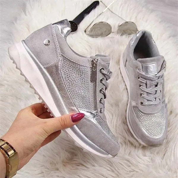 P|H - Cushioned Zip-Up Wedge Sneakers Gloria