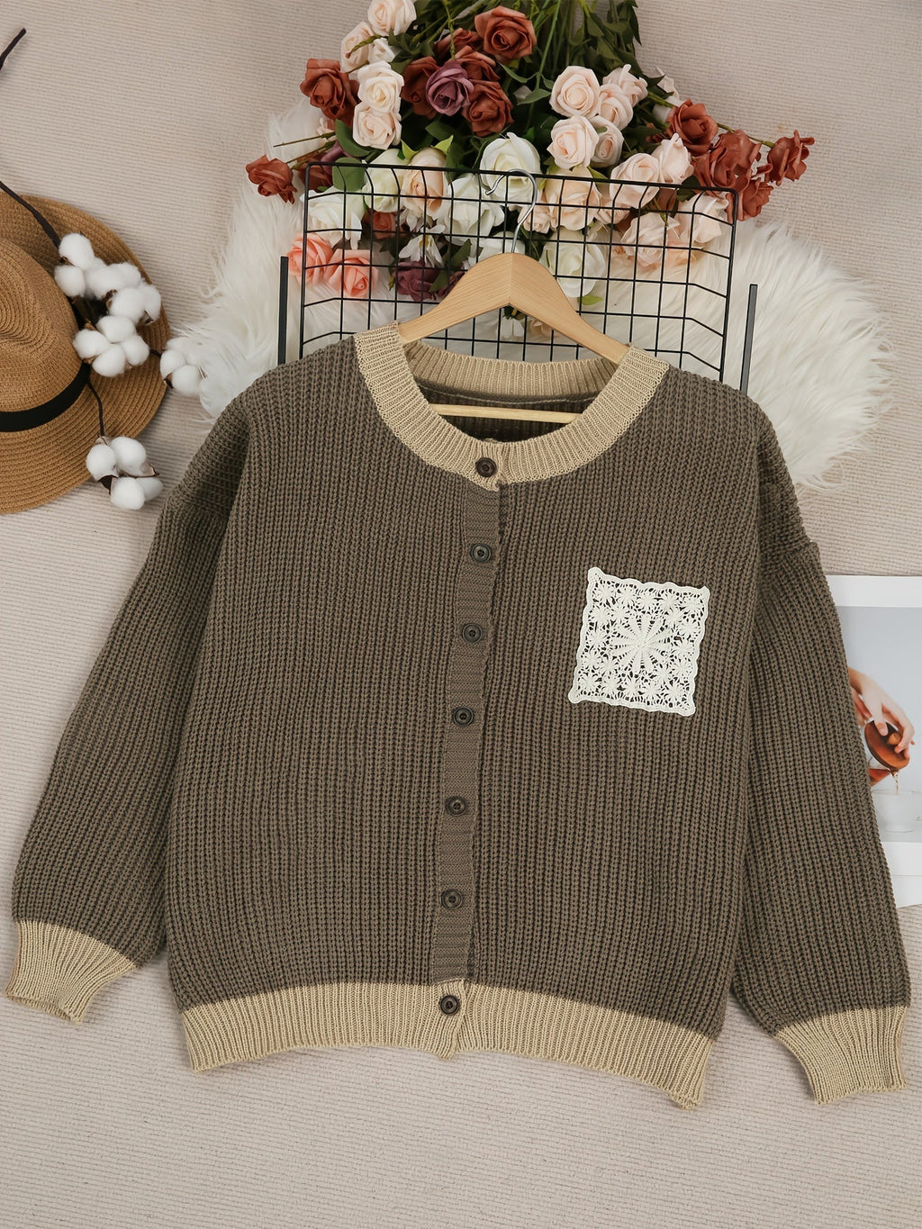 P|H - Waffle Knit Pocket Cardigan Brenda