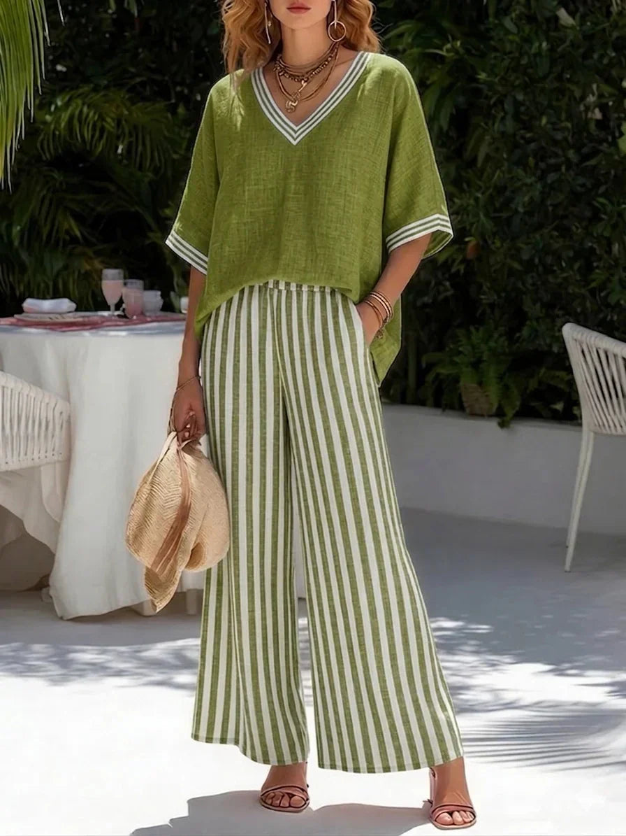 P|H - Casual Striped Two-Piece Set Sienna