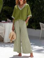 P|H - Casual Striped Two-Piece Set Sienna